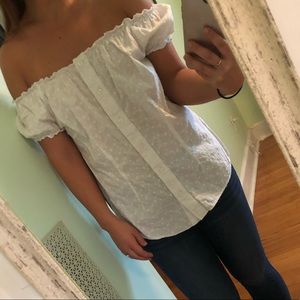 Off shoulder white blouse